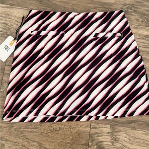 Tail Black and Pink Diagonal Stripe Mini Skort